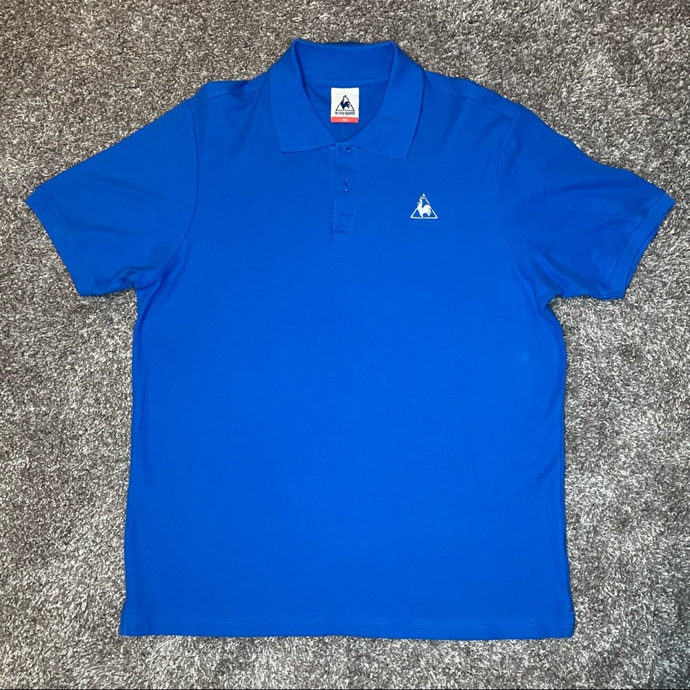 Le Coq Sportif Vintage Men's Polo Shirt Size XXL Casual Blue Logo Golf Outdoor